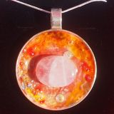 Amuleto con cristallo di quarzo rosa 7